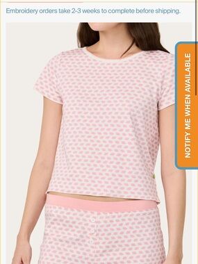 Girls' Pink Cloud Print Short Sleeve Pajama Set